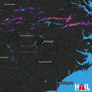 Hail Map Mount Airy, NC 04-22-2017