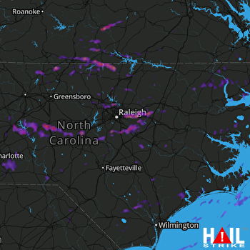Hail Map Durham, NC 07-09-2017