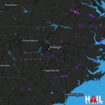 Hail Map Washington, NC 08-23-2017