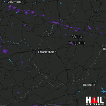 Hail Map Parkersburg, WV 07-23-2017