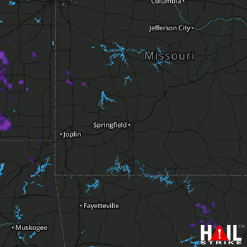 Hail Map Nevada, MO 08-08-2019