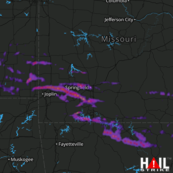 Hail Map Branson, MO 05-03-2020