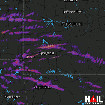 Hail Map Fayetteville, AR 05-04-2020