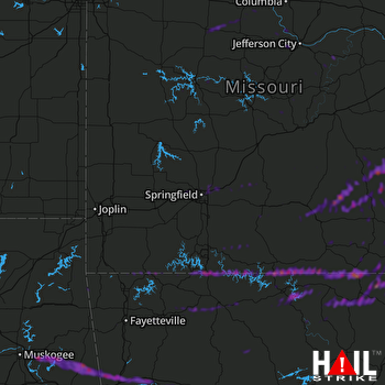 Hail Map Thayer, MO 10-25-2021