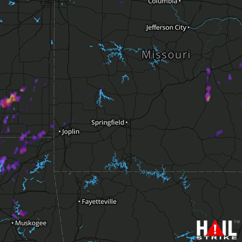 Hail Map Coffeyville, KS 10-10-2017