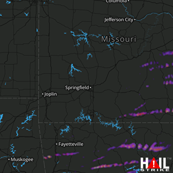 Hail Map West Plains, MO 04-03-2018
