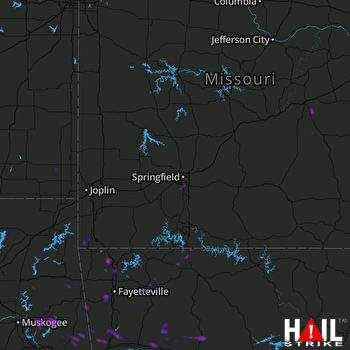 Hail Map Bentonville, AR 05-16-2018