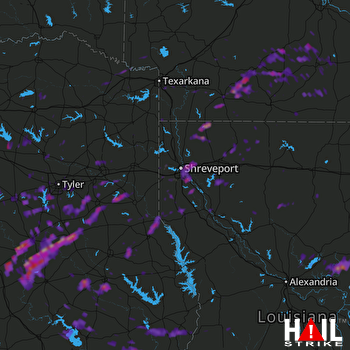 Hail Map Bossier City, LA 05-21-2017