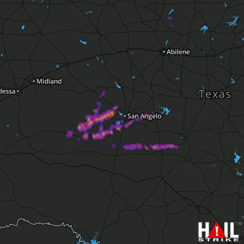 Hail Map Big Lake, TX 04-13-2019