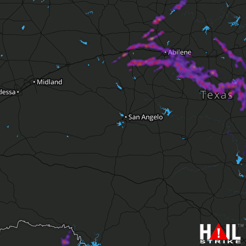 Hail Map Abilene, TX 06-24-2019