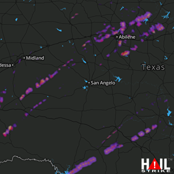 Hail Map Merkel, TX 03-19-2020