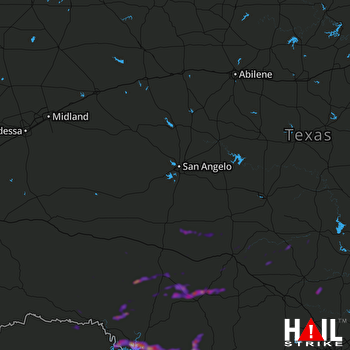 Hail Map Brackettville, TX 04-03-2020