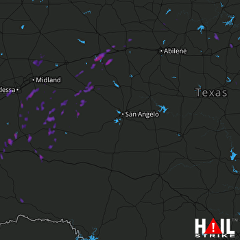 Hail Map Colorado City, TX 08-13-2017