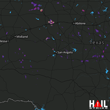 Hail Map Brady, TX 08-17-2017