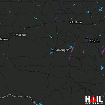 Hail Map Hamilton, TX 02-22-2018