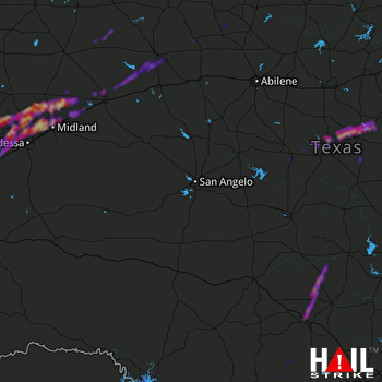 Hail Map Comanche, TX 03-28-2018