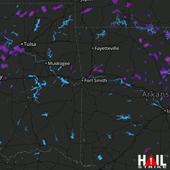 Hail Map Bartlesville, OK 08-17-2018