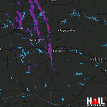 Hail Map Tahlequah, OK 07-12-2020