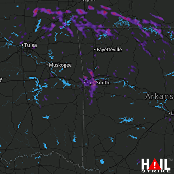 Hail Map Branson, MO 07-08-2017