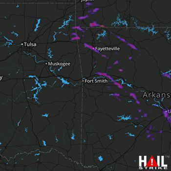 Hail Map Little Rock, AR 08-19-2017