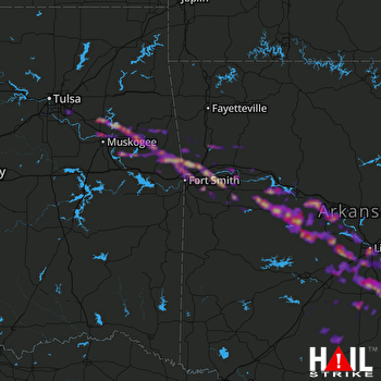 Hail Map Little Rock, AR 03-11-2018