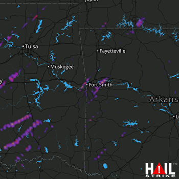 Hail Map Greenwood, AR 04-14-2018