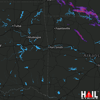 Hail Map Branson, MO 06-01-2018
