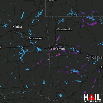 Hail Map Alma, AR 06-08-2018