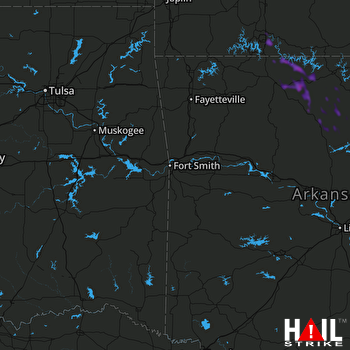 Hail Map Branson, MO 06-14-2018