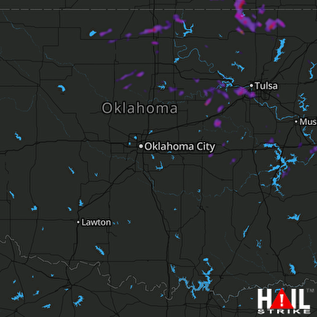 Hail Map Tulsa, OK 08-16-2018