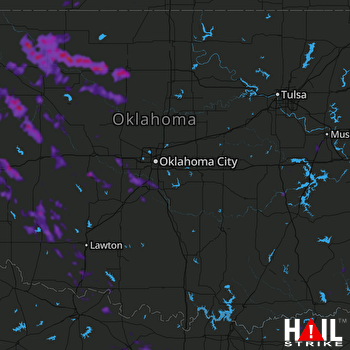 Hail Map Enid, OK 06-22-2020