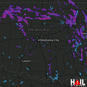 Hail Map Tulsa, OK 07-12-2020