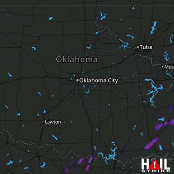 Hail Map Antlers, OK 10-13-2021