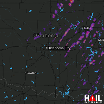 Hail Map Sand Springs, OK 04-05-2017