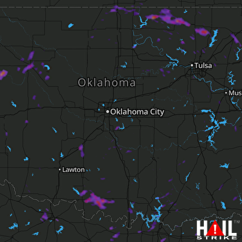 Hail Map Bartlesville, OK 04-17-2017