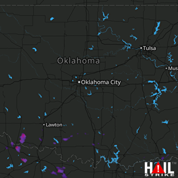 Hail Map Frederick, OK 08-07-2017