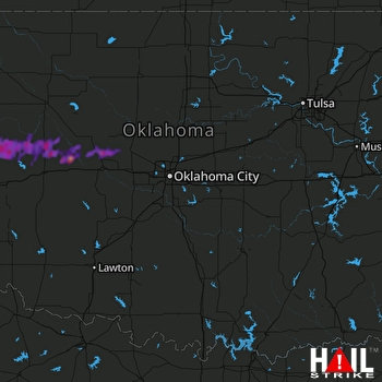 Hail Map Geary, OK 08-18-2017
