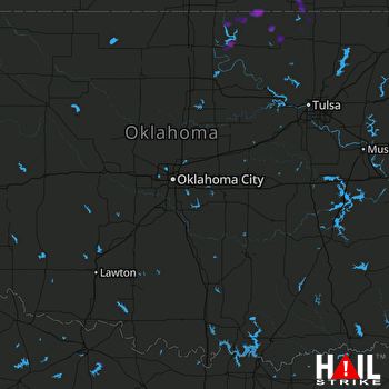 Hail Map Kaw City, OK 09-16-2017