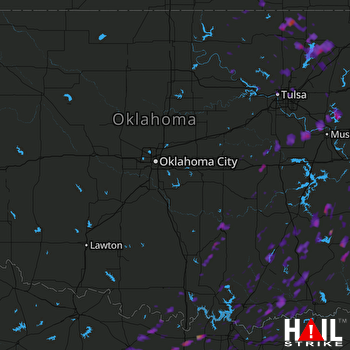 Hail Map Gainesville, TX 10-10-2017