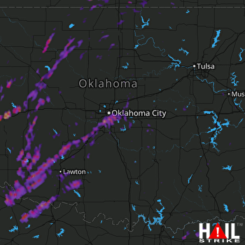 Hail Map Lawton, OK 10-22-2017