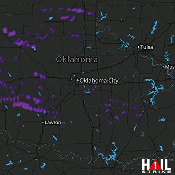 Hail Map Pauls Valley, OK 06-23-2018
