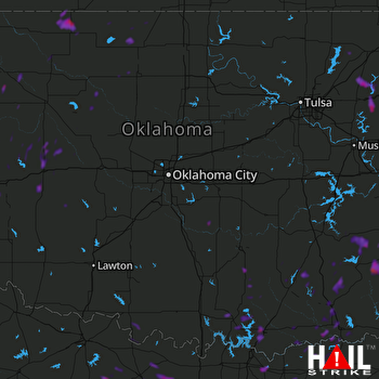Hail Map Durant, OK 07-13-2018