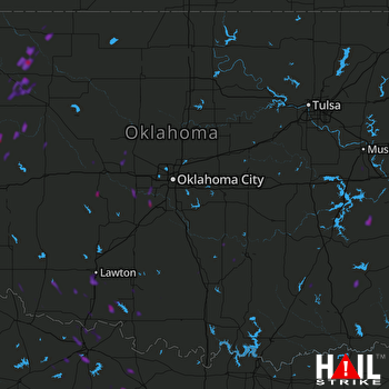 Hail Map Mustang, OK 07-16-2018