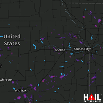 Hail Map Leavenworth, KS 06-06-2019