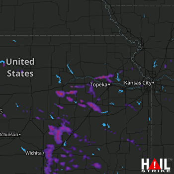 Hail Map Topeka, KS 06-18-2017