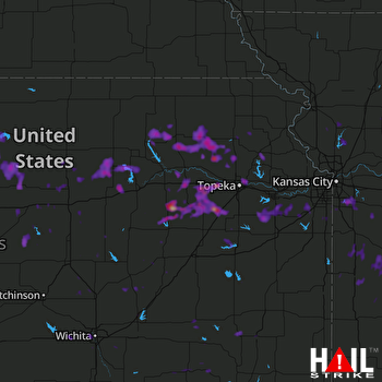 Hail Map Topeka, KS 07-23-2017