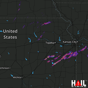 Hail Map Manhattan, KS 03-26-2018
