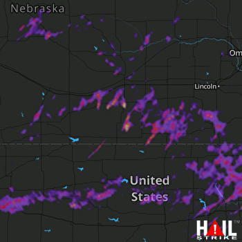 Hail Map Manhattan, KS 06-28-2020