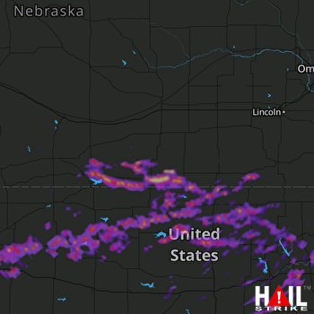 Hail Map Manhattan, KS 06-29-2017