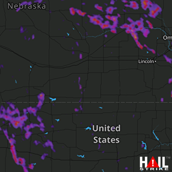 Hail Map Bellevue, NE 06-07-2018
